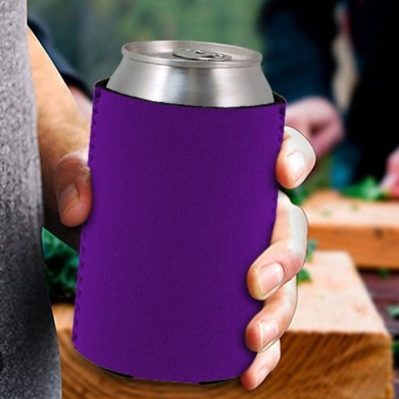 "Sun Sea Salt" Purple Can Beach Cooler Sleeve Coozie - Picture 1 of 5